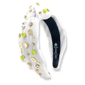 Brianna Joy White Knotted Tennis Charm Headband
